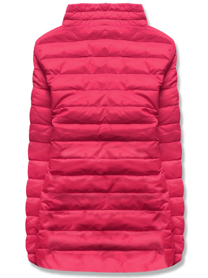 Różowa lekka pikowana kurtka przejściowa ze stójką