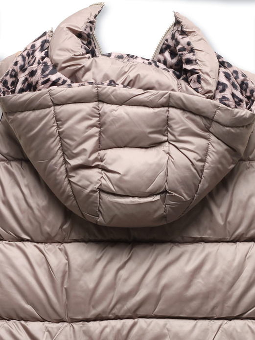 Beżowy dwustronny damski bezrękawnik kamizelka paneterka