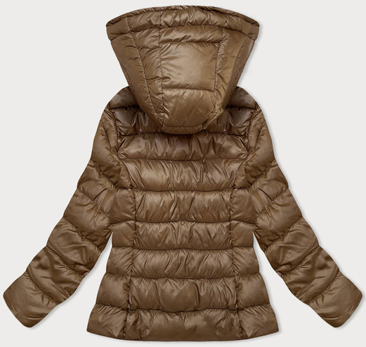 Brązowa genialna pikowana kurteczka z kapturem