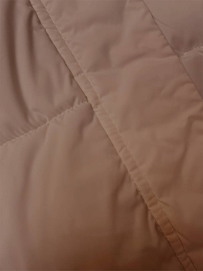 Ciemnobeżowa zimowa krótka puchowa kurteczka