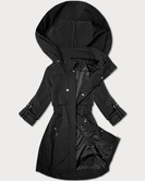 Czarny damski luźny pikowany płaszcz