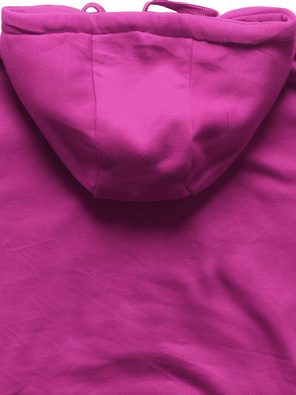 Fuksjowa damska bluza dresowa z kapturem kangurka