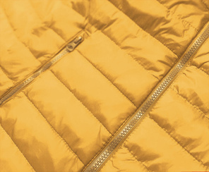 Żółta lekka pikowana kurtka przejściowa ze stójką