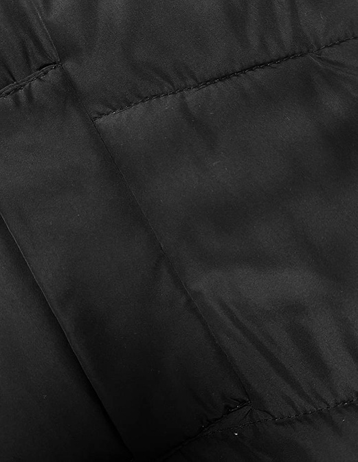 Czarny ecru damski długi pikowany bezrękawnik