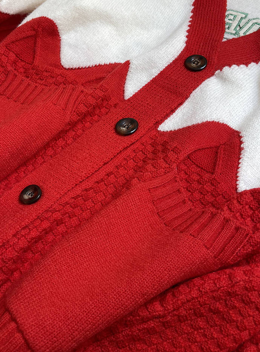 ROZPINANY KARDIGAN CALIFORNIA CZERWONY (1122#)