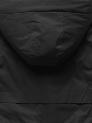 Czarna damska przejściowa kurtka parka z kapturem