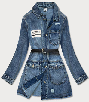 DAMSKA KURTKA JEANSOWA Z PASKIEM (POP5901)