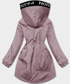 Różowa przejściowa kurtka ze wstawkami i kapturem PASSION