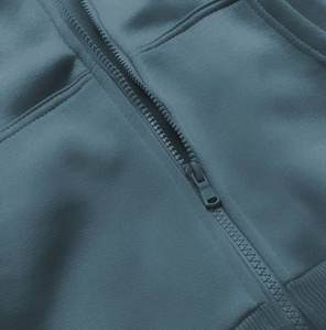 Szaroniebieska zapinana damska bluza z kapturem