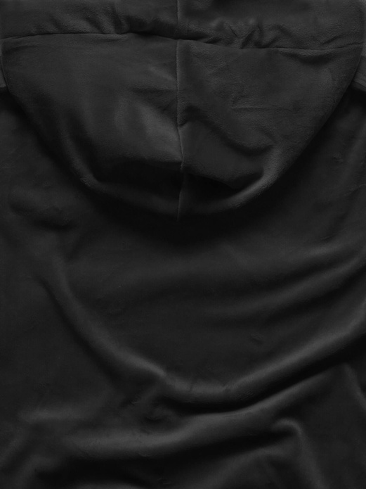 Czarny damski welurowy kapitalny gładki dres komplet