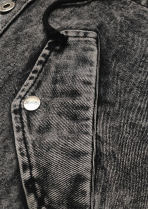 Jeansowa kurtka damska na guziki czarna (C187)