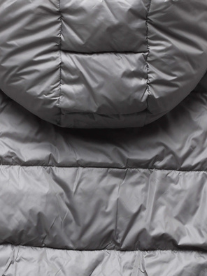 Różowo szara dwustronna zimowa damska kurtka z kapturem