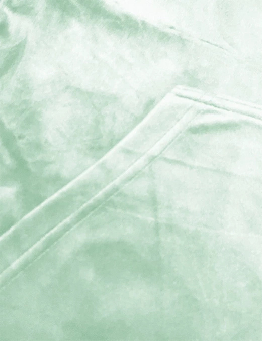 Pistacja welurowy gładki dres damski z kapturem