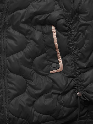 Czarny bezrękawnik kamizelka ze ściągaczem regulowanym po bokach