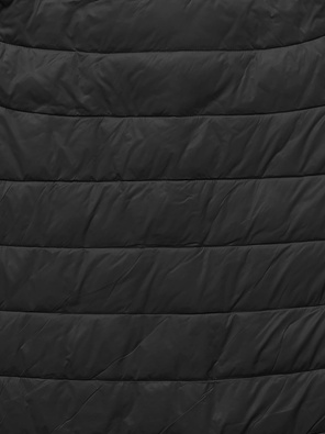 Czarna trapezowa pikowana wiosenna kurtka na zatrzaski