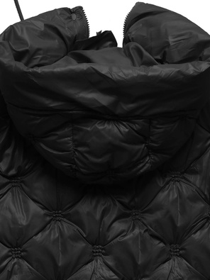 Czarna luźna pikowana damska przejściowa kurtka