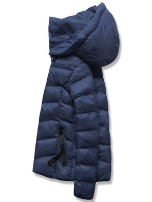 Granatowa pikowana lekka damska kurtka stójka