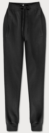 Czarne damskie dresowe spodnie casualowe z kieszeniami i ściągaczem