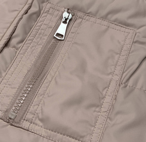 Ciemno beżowy dwustronny bezrękawnik kamizelka krata