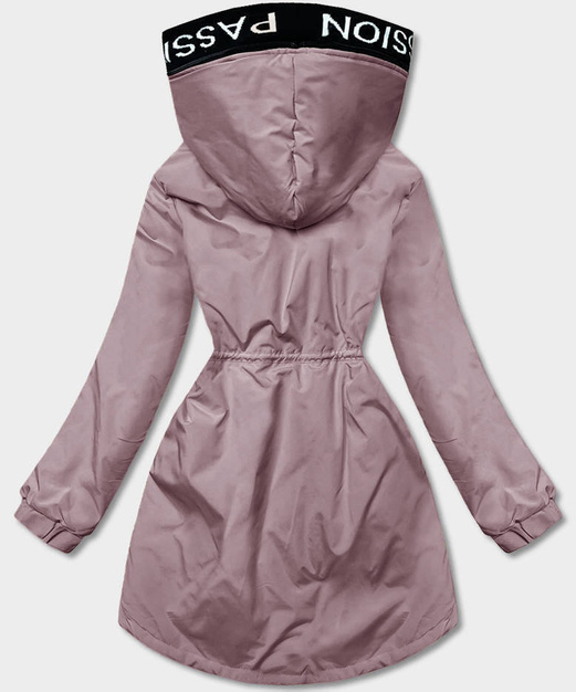 Różowa przejściowa kurtka ze wstawkami i kapturem PASSION