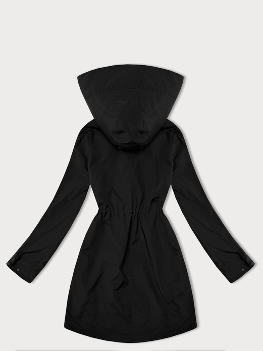 Czarny damski luźny pikowany płaszcz