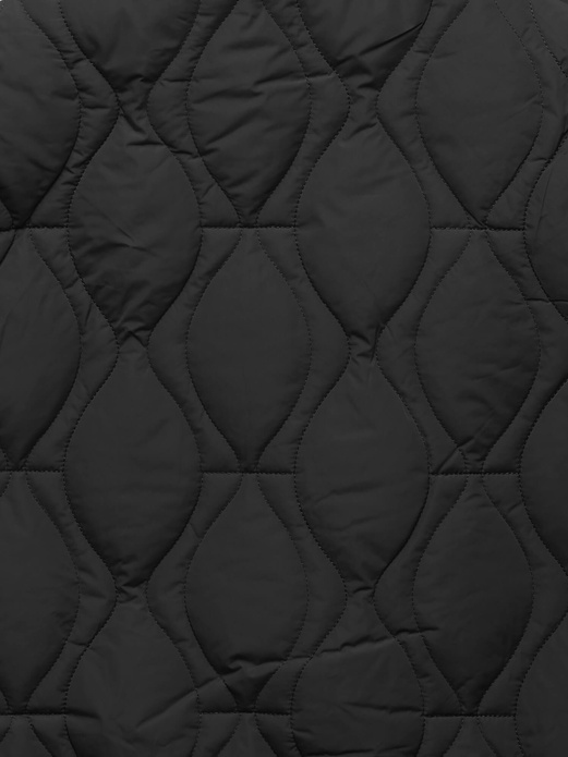 Czarny damski luźny pikowany płaszcz