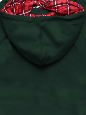 Zielona czaderska damska bluza typu long z kapturem