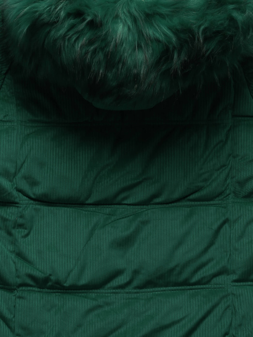 Zielona damska kurtka sztruksowa z kapturem