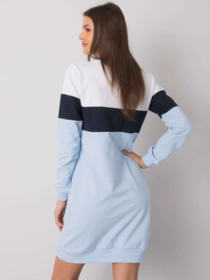 Biało granatowo niebieska sportowa sukienka dresowa