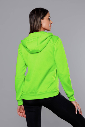 Zielona zapinana damska bluza z kapturem