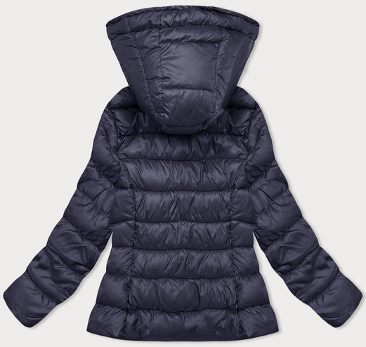 Granatowa genialna pikowana kurteczka z kapturem