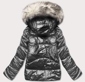 Czarna krótka pikowana kurtka zimowa