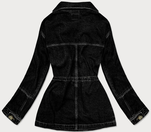DAMSKA KURTKA JEANSOWA Z KIESZENIAMI CZARNA (350-4)