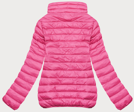 Różowa urocza kurtka pikowana ze stójką