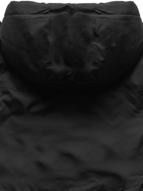 Czarna przejściowa kurtka z kapturem i ściągaczami