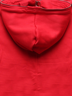 Czerwona unikalna damska długa bluza z kapturem