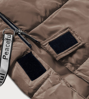 Brązowa długa zimowa kurtka puchowa płaszczyk