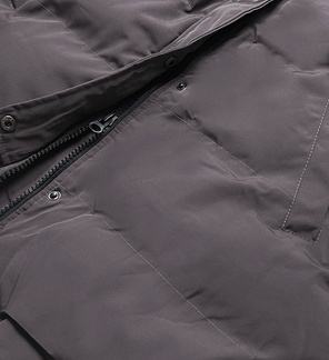 Ciemnoszara zimowa kurtka z kapturem