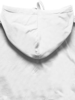 Biała bluza z kapturem basic kangurka gładka wygodna sportowa dresowa