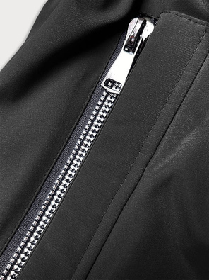 Czarna przejściowa kurtka z kapturem