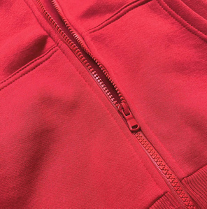 Czerwona zapinana damska bluza z kapturem