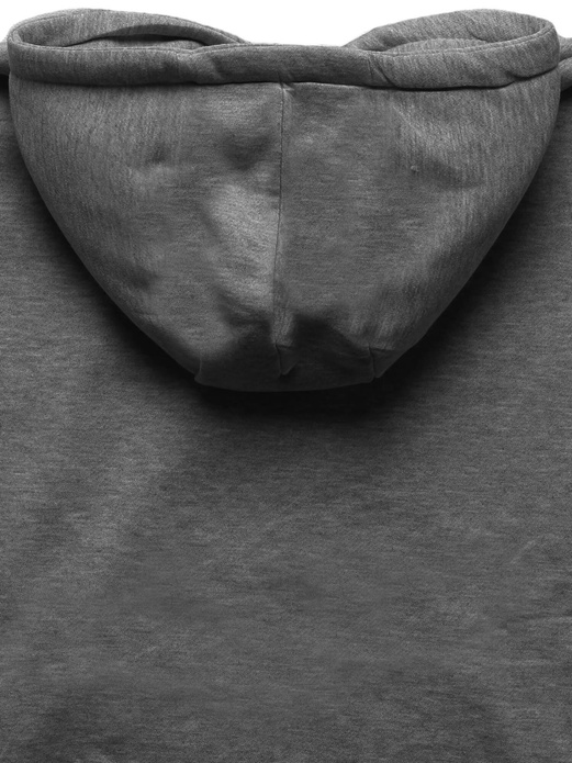 Ciemnoszara bluza z kapturem basic kangurka gładka wygodna sportowa dresowa