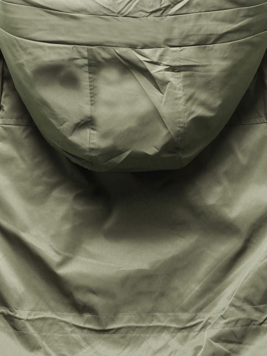 Oliwkowa kapitalna damska kurtka przejściowa z podwijanymi rękawami