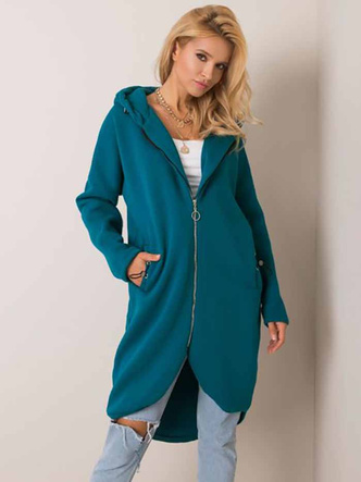 Morska bluza typu long oversize na suwak, wygodna otulina