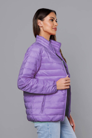 Lila urocza kurtka pikowana ze stójką