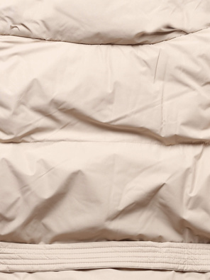 Beżowa długa zimowa kurtka płaszczyk z kołnierzem