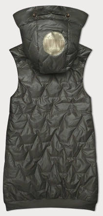 Khaki dwukolorowy czadowy bezrękawnik kamizelka damska z kapturem ściągacz 