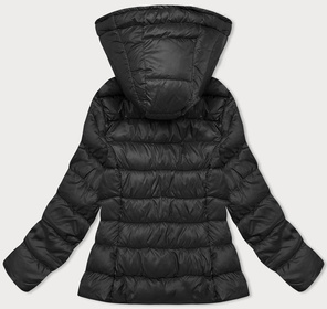 Czarna genialna pikowana kurteczka z kapturem