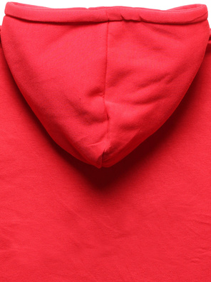 Czerwona bluza sukienka long kangurka z kapturem