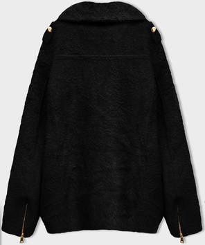 Czarna wełniana damska kurtka alpaka